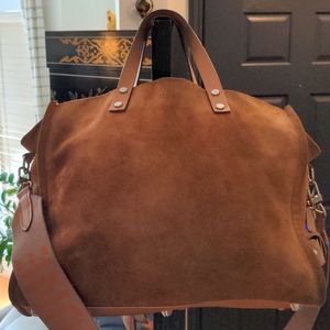 prune argentina brown suede purse With Dust Bag